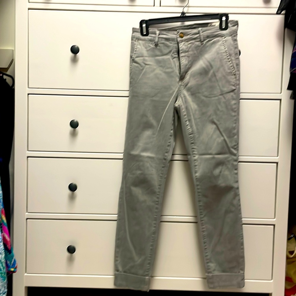 Cosmic Blue Love gray straight leg cuffed pants